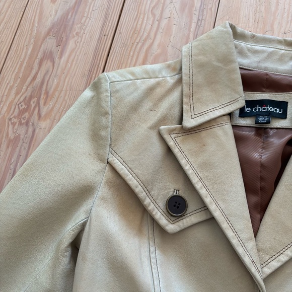 Vintage Le Chateau 70s Style Leather Trench Coat - Picture 10 of 16